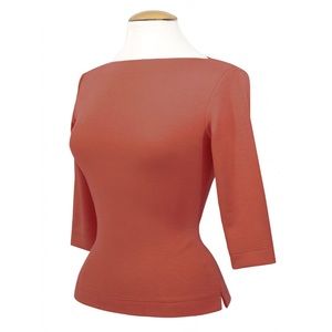 Vivien of  Holloway slash neck top in cinnamon